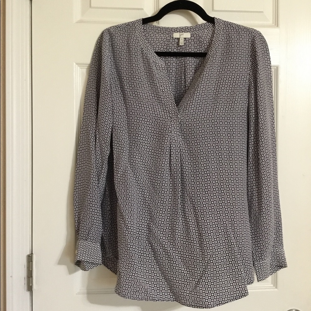 Joie Silk Geometric Print Blouse Sz.M